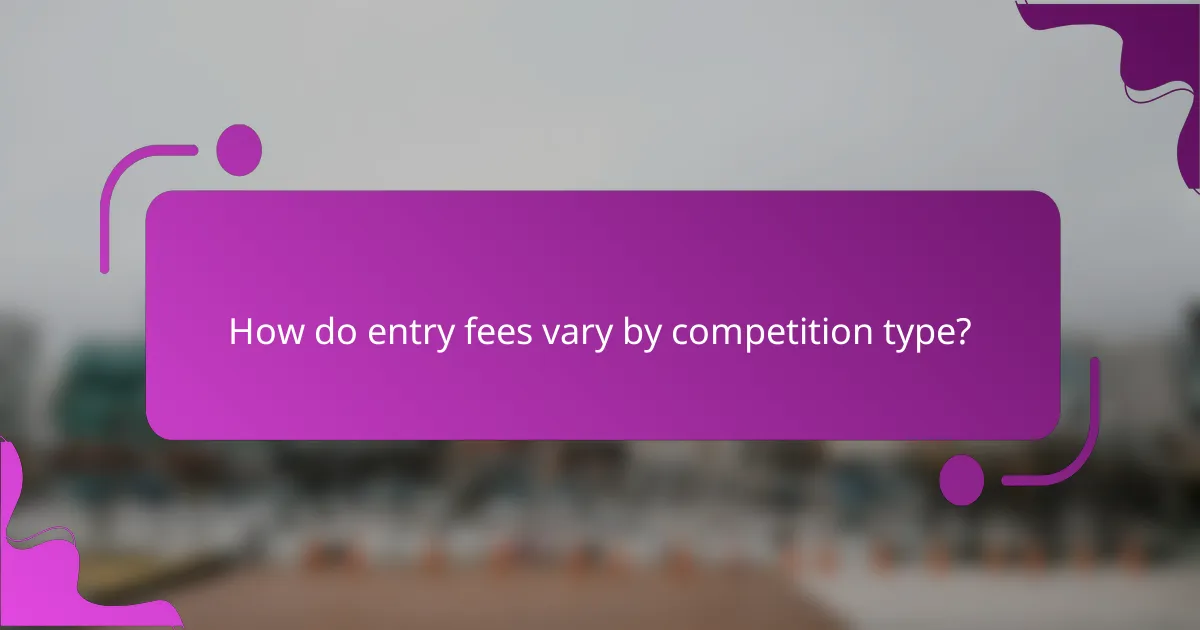 How do entry fees vary by competition type?