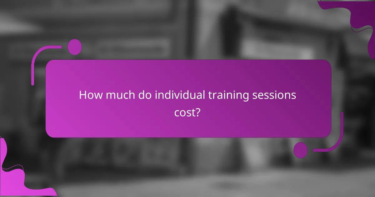 How much do individual training sessions cost?