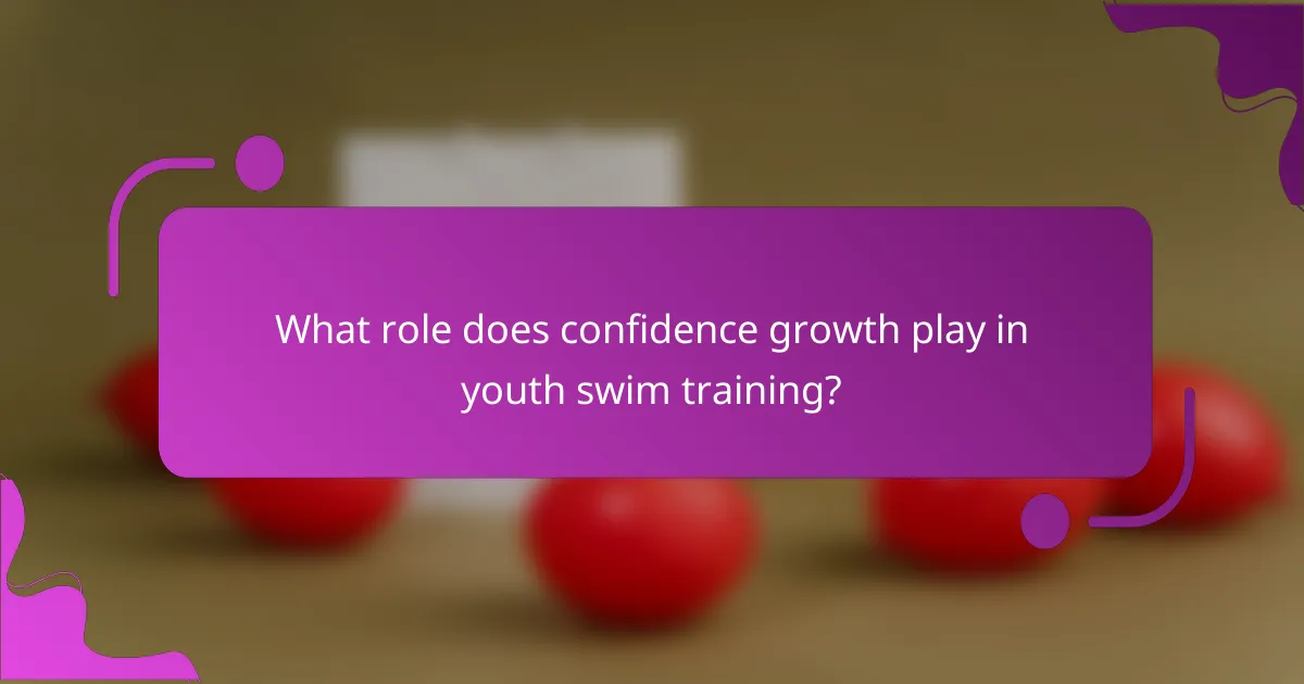 What role does confidence growth play in youth swim training?
